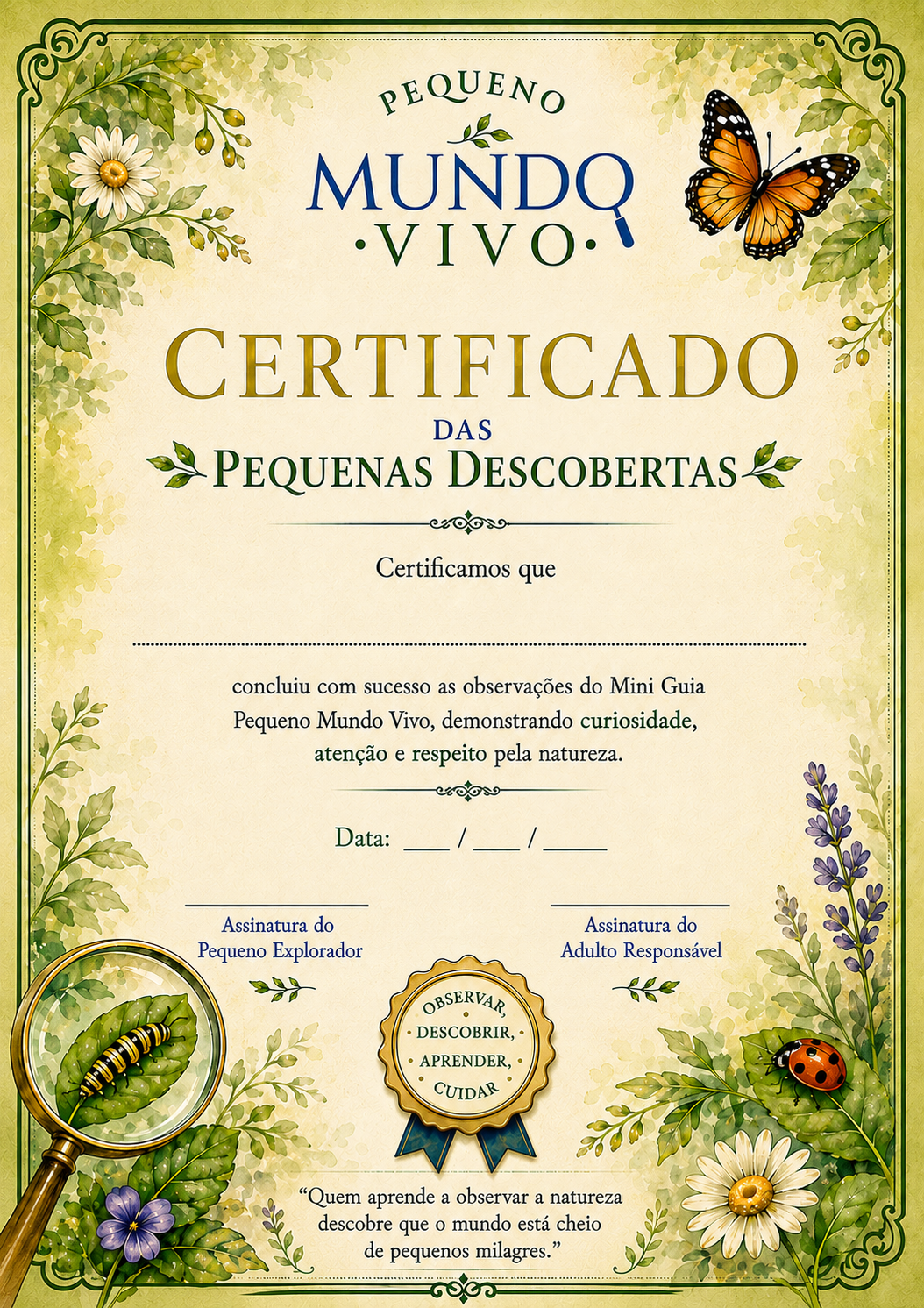Certificado das Pequenas Descobertas